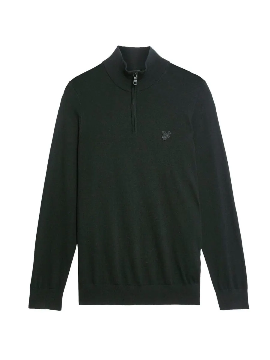 Мужской свитер Eagle Merino с застежкой-молнией до четверти длины Lyle & Scott — изображение 2 из 5, черный
