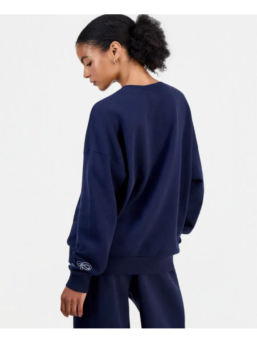 Свитшот с аппликацией и принтом Varsity Applique Crewneck Rebel Veil — изображение 3 из 4, темно-синий/белый