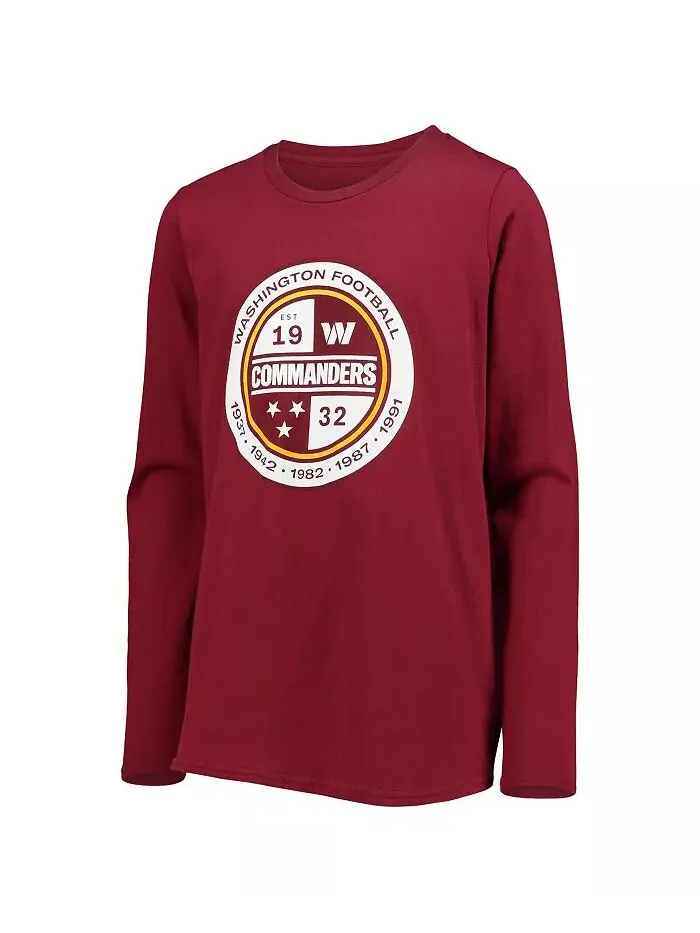Футболка с длинным рукавом Big Boys Burgundy Washington Commanders Secondary Logo Outerstuff — изображение 2 из 3