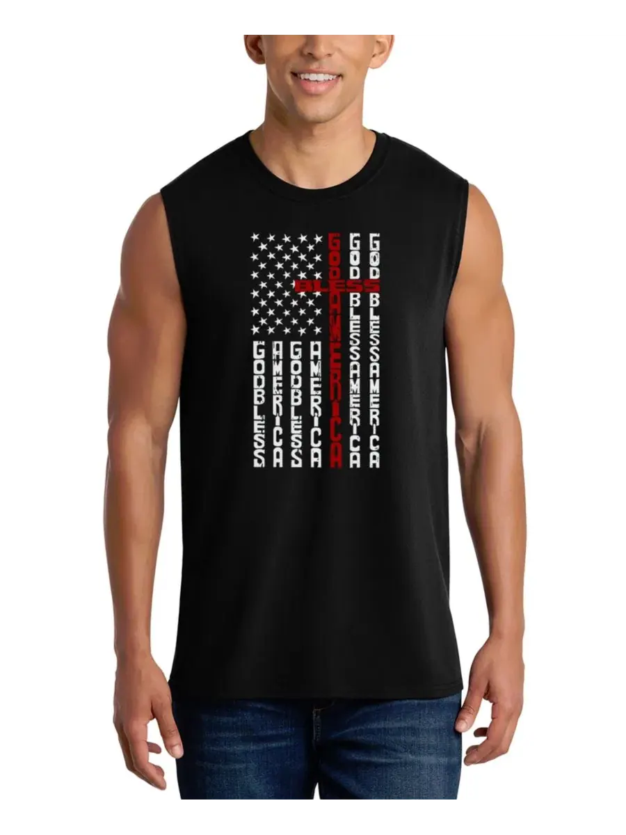 Майка с принтом Vertical American Flag Graphic LA Pop Art — изображение 1 из 4, черный