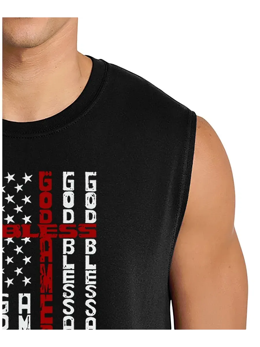 Майка с принтом Vertical American Flag Graphic LA Pop Art — изображение 2 из 4, черный