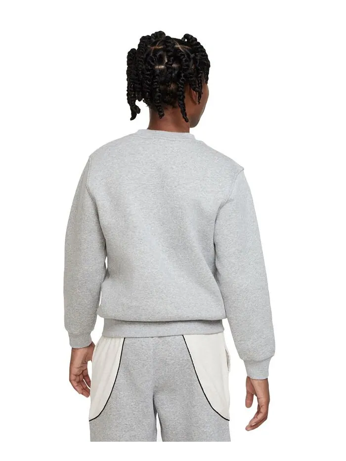Флисовый свитшот классического кроя Big Kids Sportswear Club Nike — изображение 2 из 6, темный серый/белый