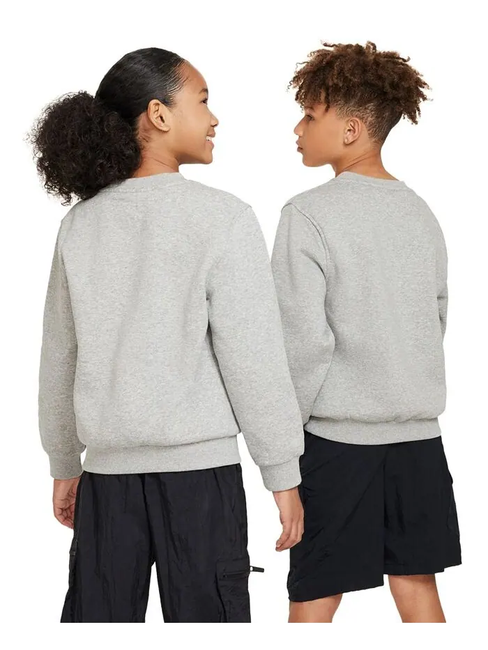 Флисовый свитшот классического кроя Big Kids Sportswear Club Nike — изображение 5 из 6, темный серый/белый
