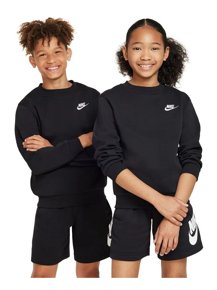 Флисовый свитшот классического кроя Big Kids Sportswear Club Nike — изображение 4 из 6, черный/белый
