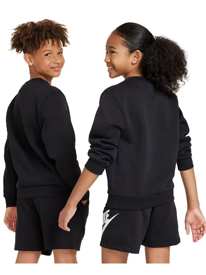 Флисовый свитшот классического кроя Big Kids Sportswear Club Nike — изображение 5 из 6, черный/белый