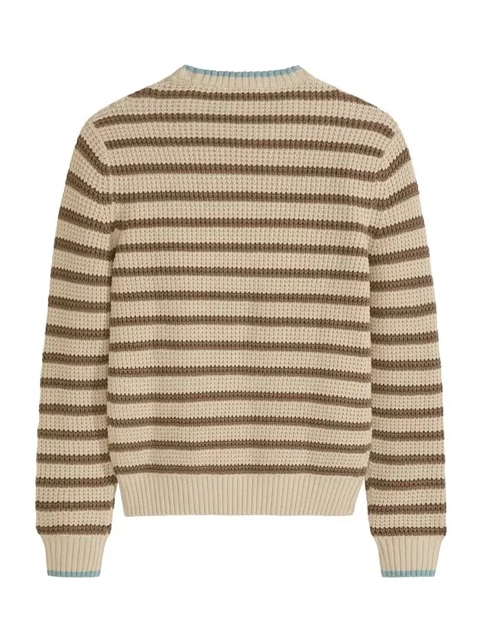Свитер с круглым вырезом в полоску из пряжи Big Boys Yarn Dye SCOTCH & SODA — изображение 5 из 7, пергаментный
