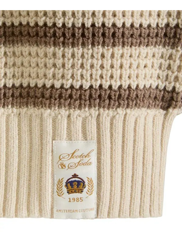 Свитер с круглым вырезом в полоску из пряжи Big Boys Yarn Dye SCOTCH & SODA — изображение 7 из 7, пергаментный