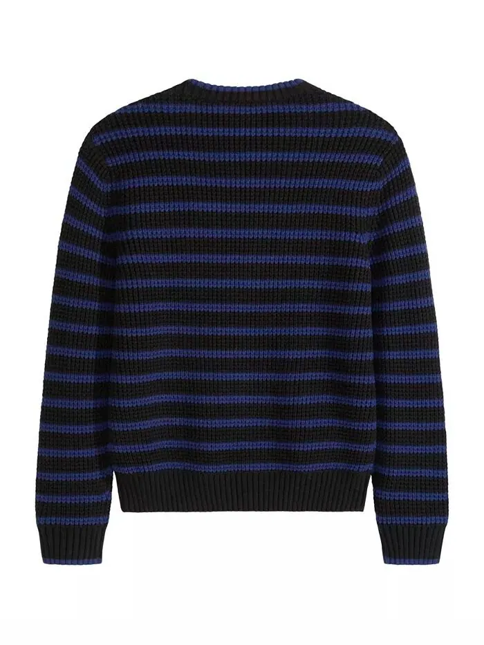 Свитер с круглым вырезом в полоску из пряжи Big Boys Yarn Dye SCOTCH & SODA — изображение 5 из 9, черный