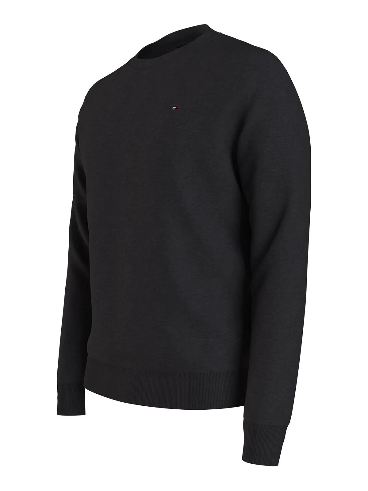 Мужской однотонный свитер с круглым вырезом Essential Tommy Hilfiger — изображение 3 из 3, черный