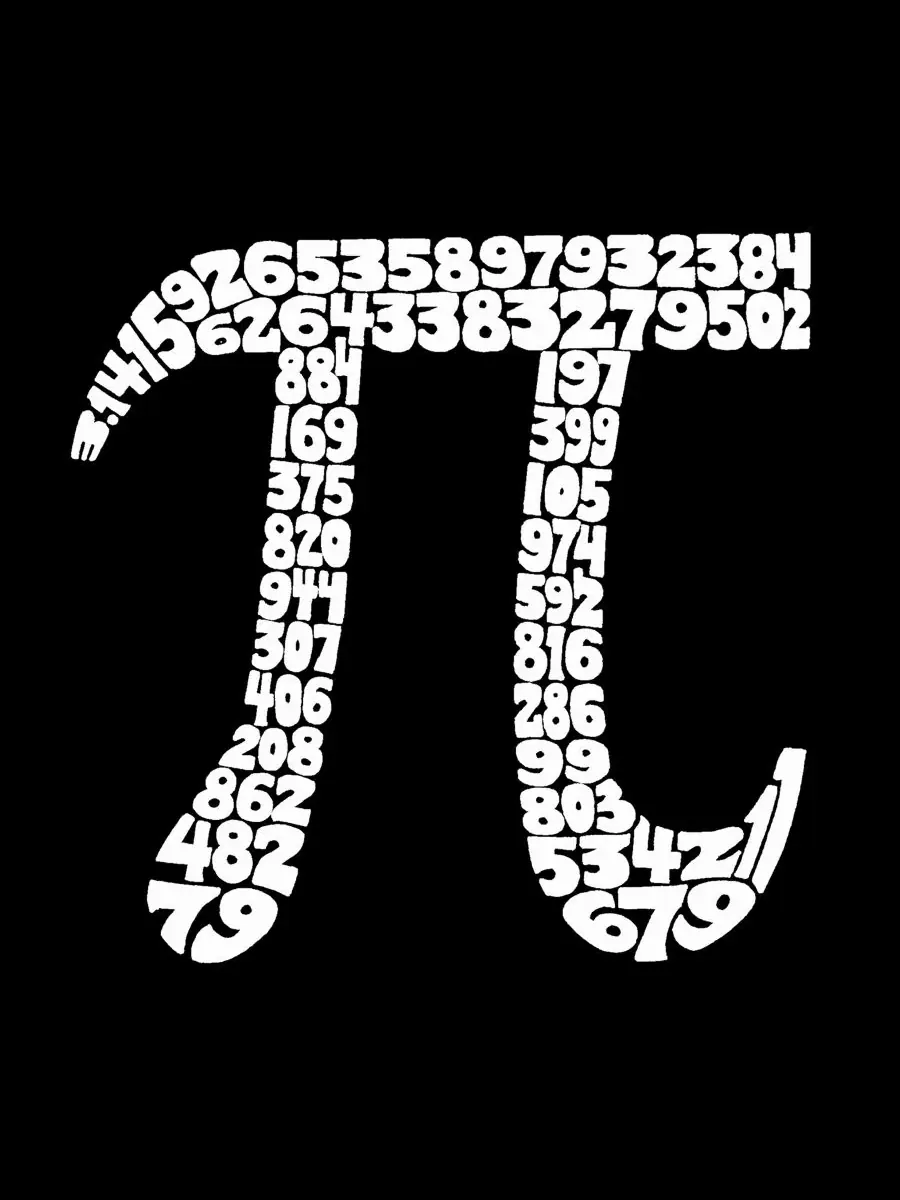 Мужская майка с принтом Pi Symbol Word Art LA Pop Art — изображение 4 из 4, черный