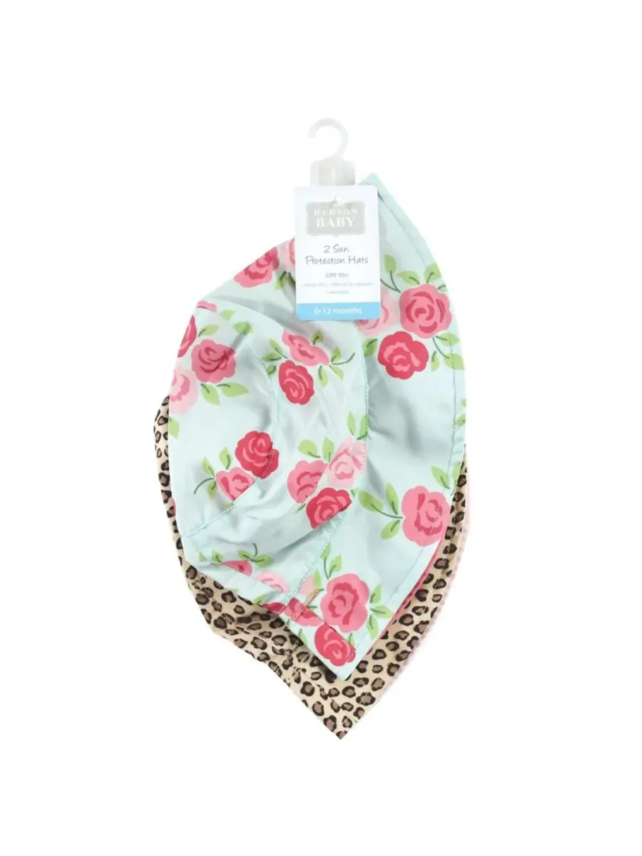 Шляпа для защиты от солнца Hudson Baby, mint floral леопард — изображение 2 из 2