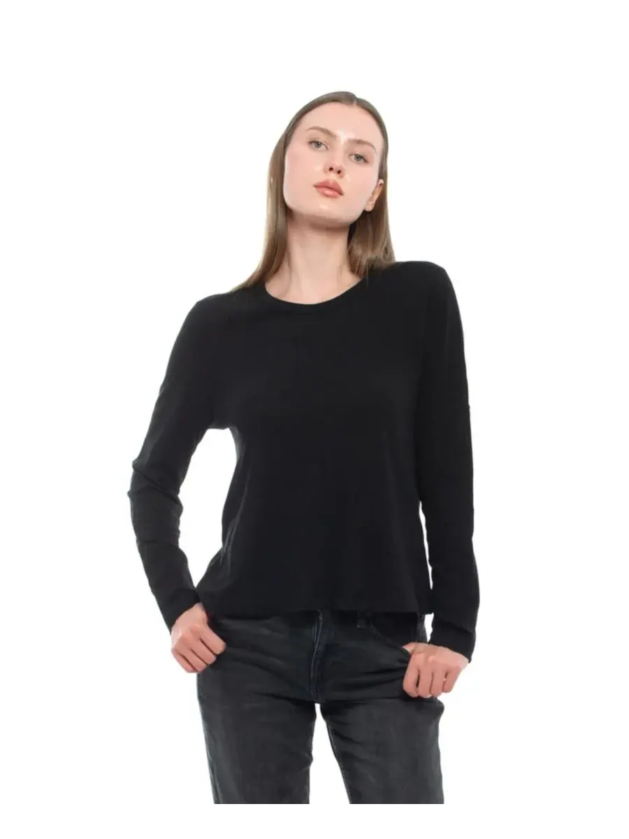 Женская футболка с длинным рукавом детского кроя WILT Clothing — изображение 1 из 6, черный