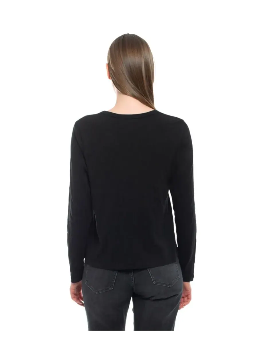 Женская футболка с длинным рукавом детского кроя WILT Clothing — изображение 3 из 6, черный