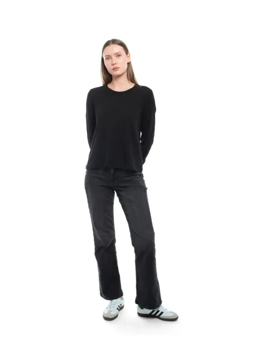 Женская футболка с длинным рукавом детского кроя WILT Clothing — изображение 5 из 6, черный