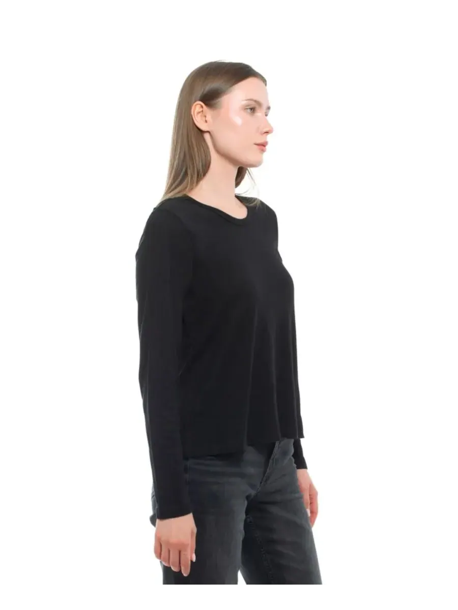 Женская футболка с длинным рукавом детского кроя WILT Clothing — изображение 6 из 6, черный
