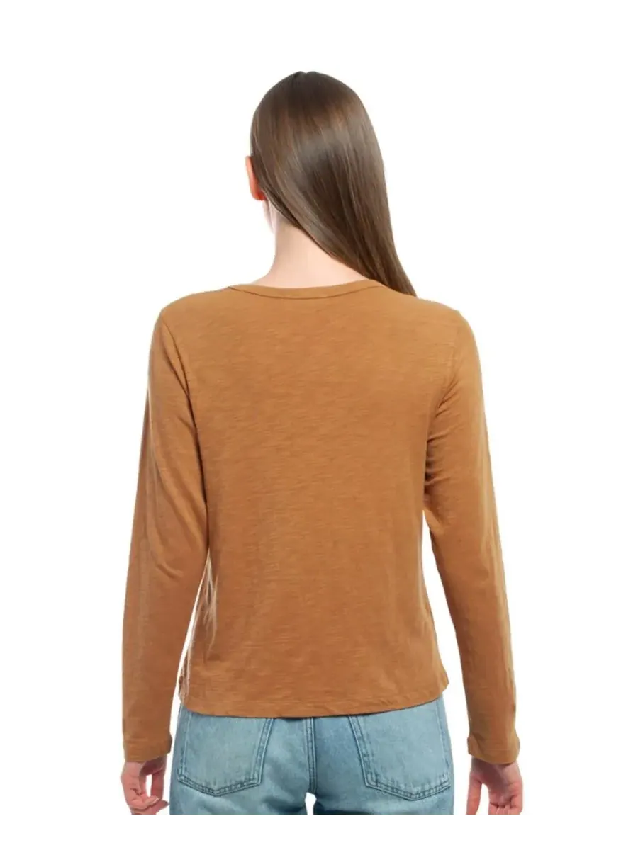 Женская футболка с длинным рукавом детского кроя WILT Clothing — изображение 2 из 4, коричневый