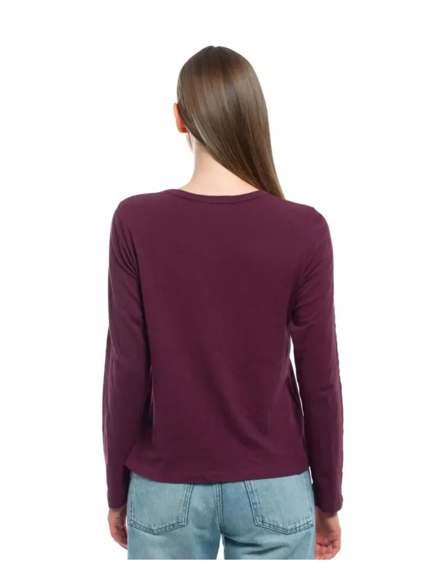 Женская футболка с длинным рукавом детского кроя WILT Clothing, темно-fig — изображение 4 из 4, фиолетовый