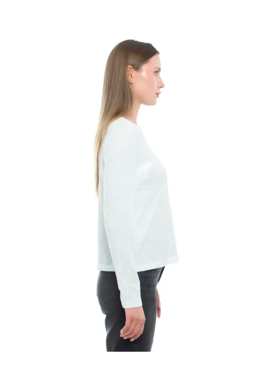 Женская футболка с длинным рукавом детского кроя WILT Clothing — изображение 2 из 4, белый