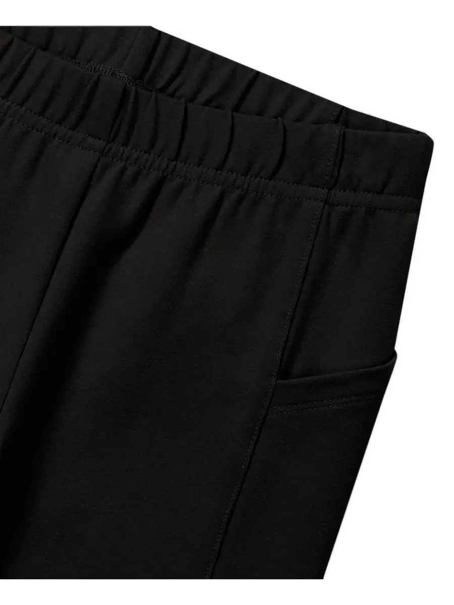 Леггинсы до щиколотки с карманами Tough Cotton Plus Lands' End — изображение 2 из 3, черный