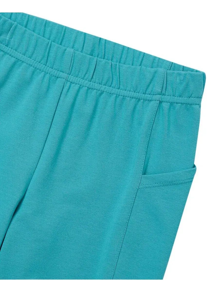 Леггинсы детские с карманами, хлопковые, модель Girls Plus Tough Cotton Ankle Legging Lands' End — изображение 2 из 3, синий