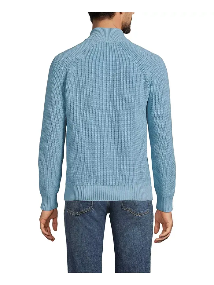 Мужской свитер Drifter Quarter Zip Lands' End — изображение 2 из 3, светлый синий