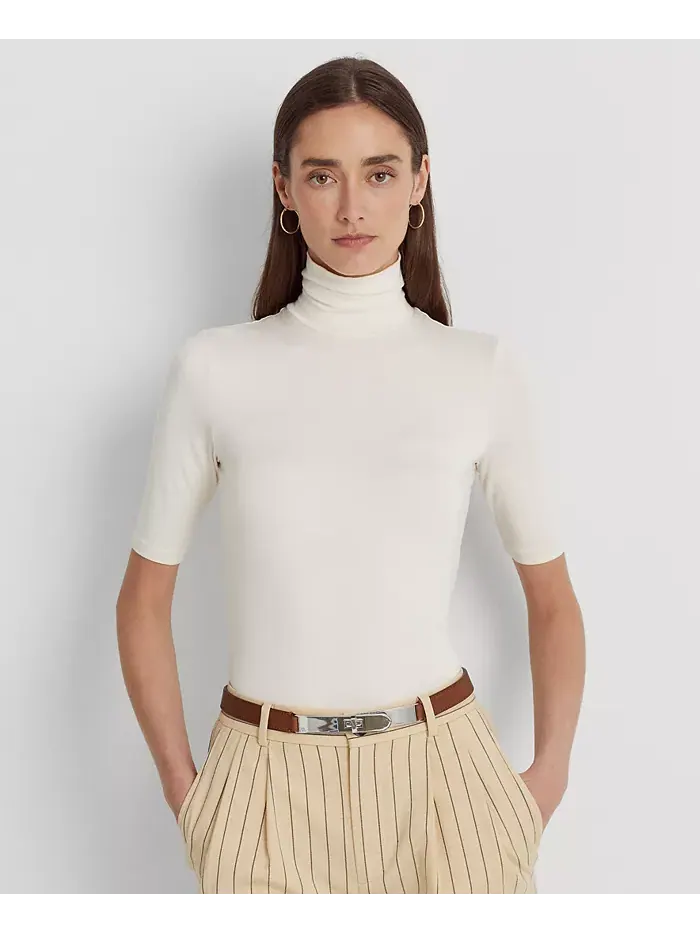 Облегающая водолазка Lauren Ralph Lauren — изображение 1 из 5, кремовый
