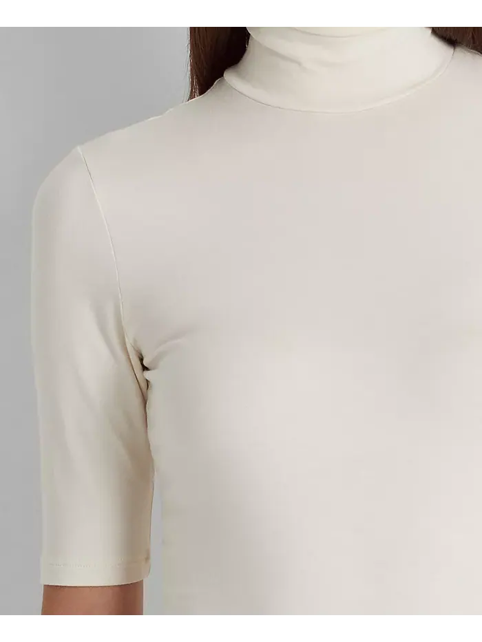 Облегающая водолазка Lauren Ralph Lauren — изображение 4 из 5, кремовый