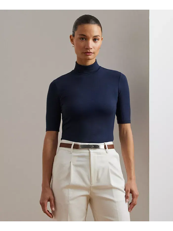 Облегающая водолазка Lauren Ralph Lauren — изображение 1 из 6, темно-синий
