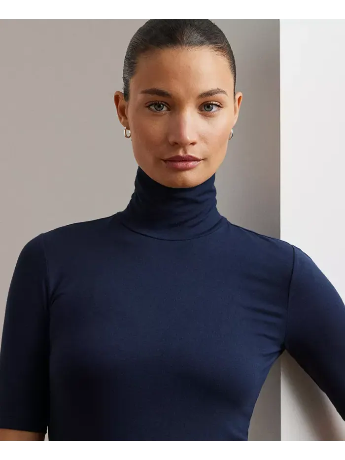 Облегающая водолазка Lauren Ralph Lauren — изображение 3 из 6, темно-синий