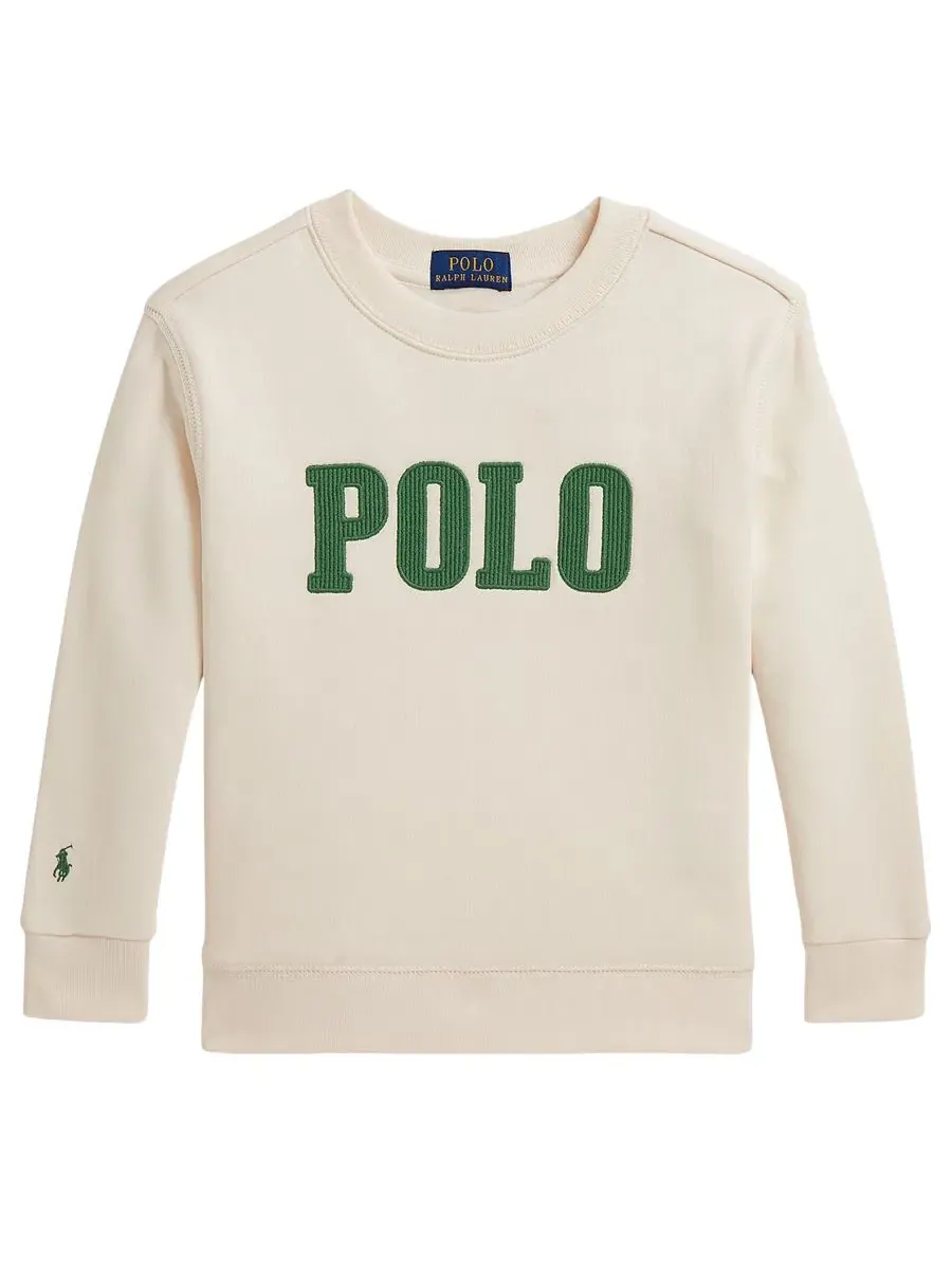 Свитшот из футера с логотипом Polo Ralph Lauren — изображение 1 из 3, кремовый