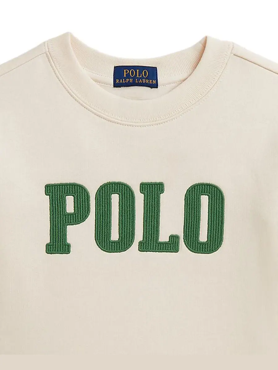 Свитшот из футера с логотипом Polo Ralph Lauren — изображение 3 из 3, кремовый
