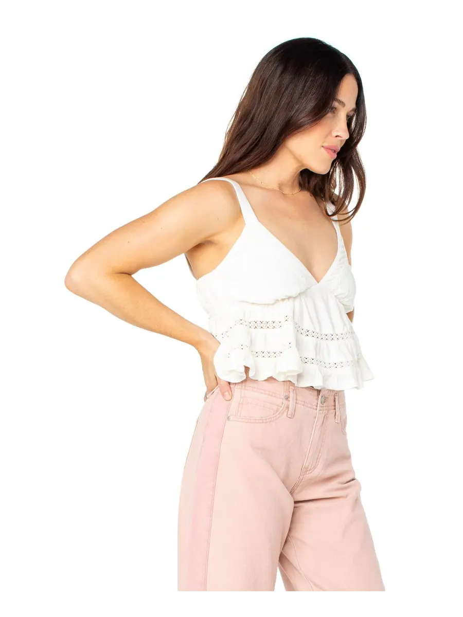 Детская майка Layla с V-образным вырезом и баской Roxy — изображение 2 из 4, белый