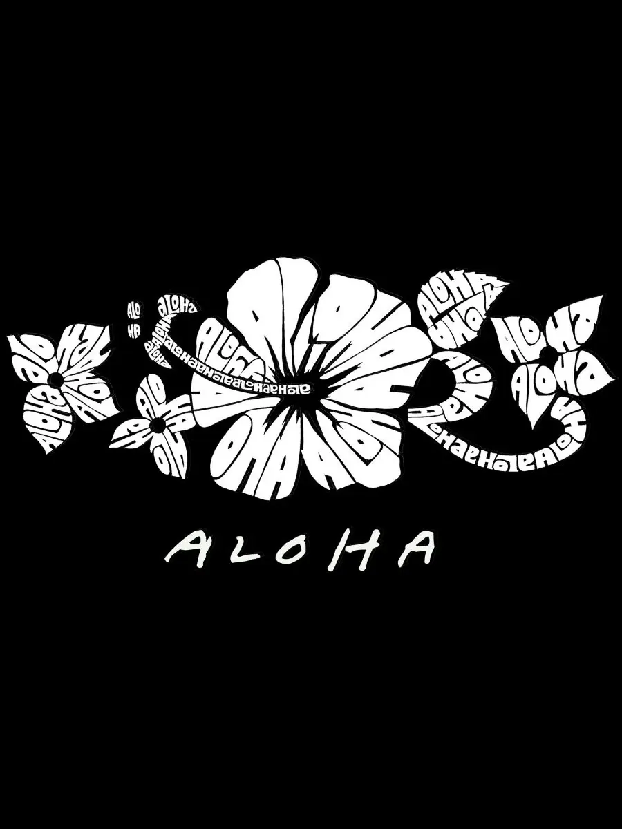 Мужская майка с принтом Aloha Word Art LA Pop Art — изображение 4 из 4, черный