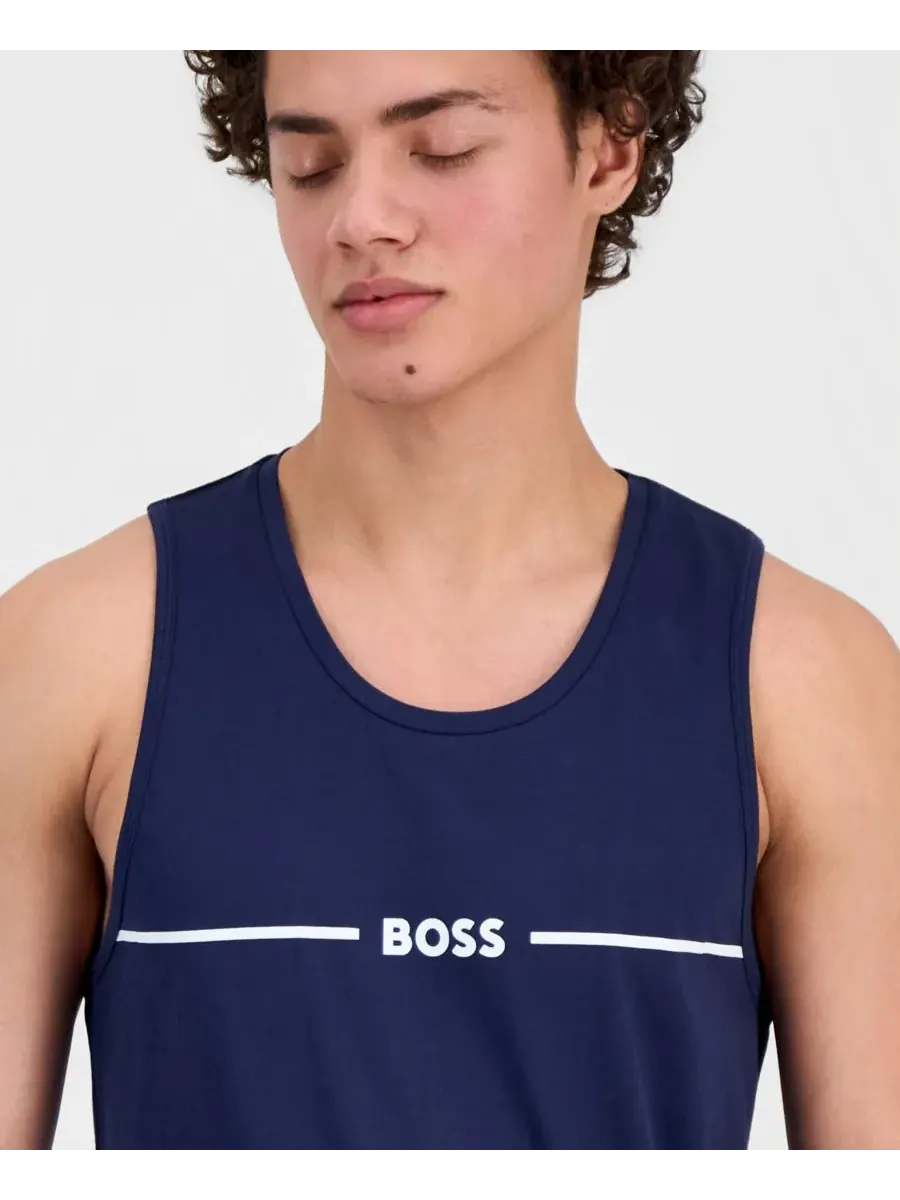 Мужская майка с логотипом Hugo Boss — изображение 3 из 7, темно-синий