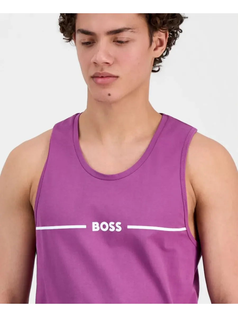 Мужская майка с логотипом Hugo Boss — изображение 3 из 7, розовый