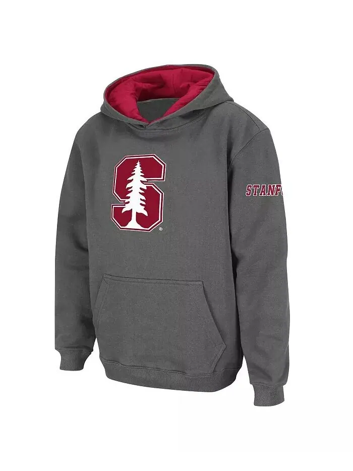 Темно-серый пуловер с большим логотипом Big Boys Stanford Cardinal, худи с капюшоном Colosseum — изображение 1 из 2