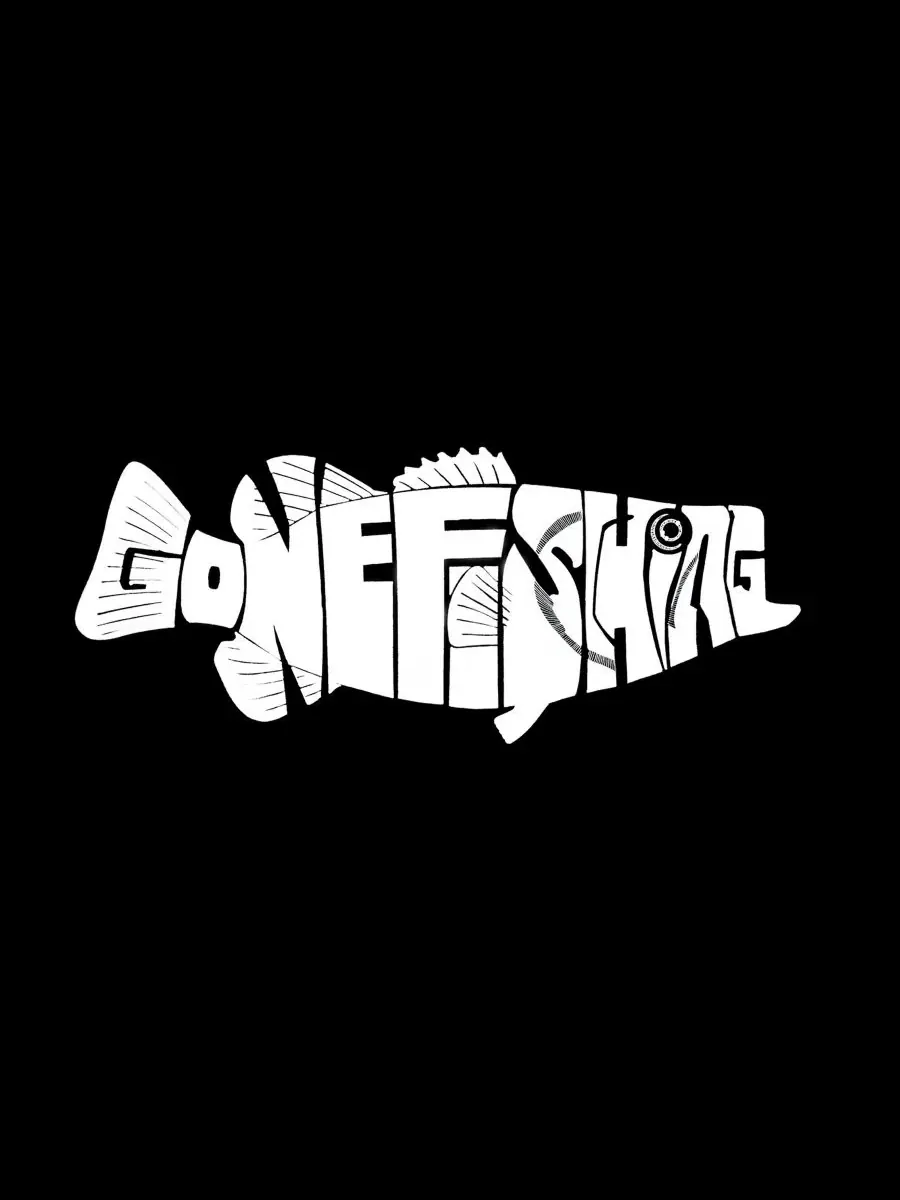Мужская майка с принтом Gone Fishing LA Pop Art — изображение 4 из 4, черный