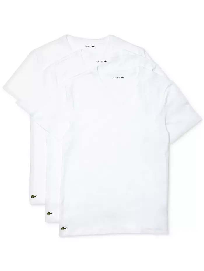 Майки Lacoste, мужские, V-образный вырез — изображение 1 из 1, белый