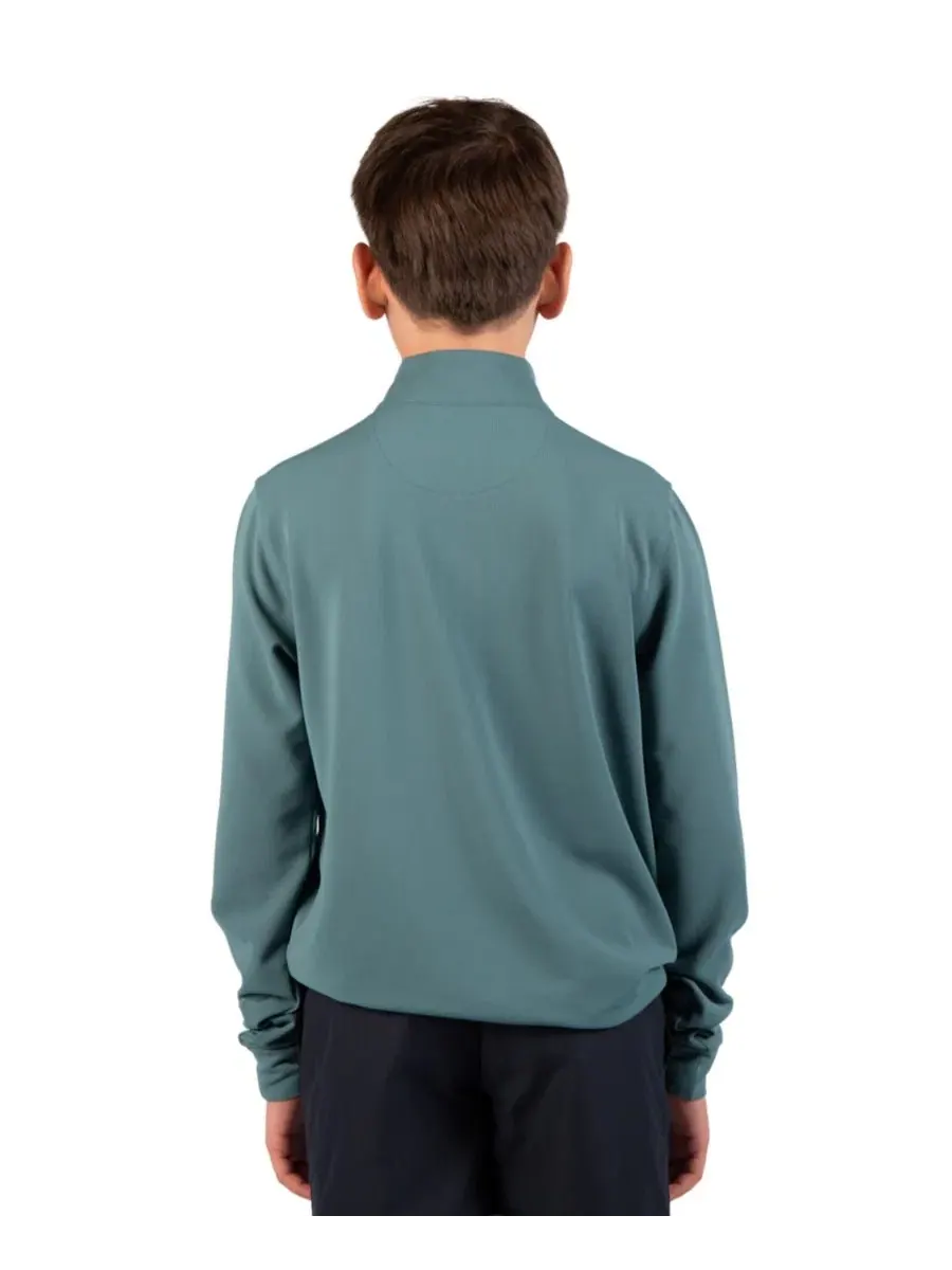 Свитшот с четверть-застежкой Micro Grid Textured Performance Quarter Zip Tailorbyrd, Jade Mist — изображение 2 из 4