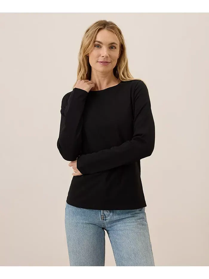 Женская футболка с длинным рукавом из органического хлопка Luxe Stretch Jersey Pact