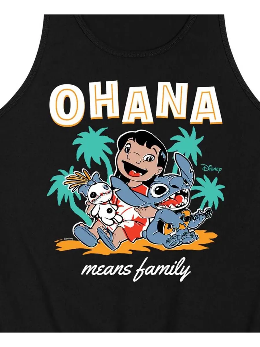 Мужской топ без рукавов с принтом Ohana Means Family AIRWAVES — изображение 3 из 3, черный