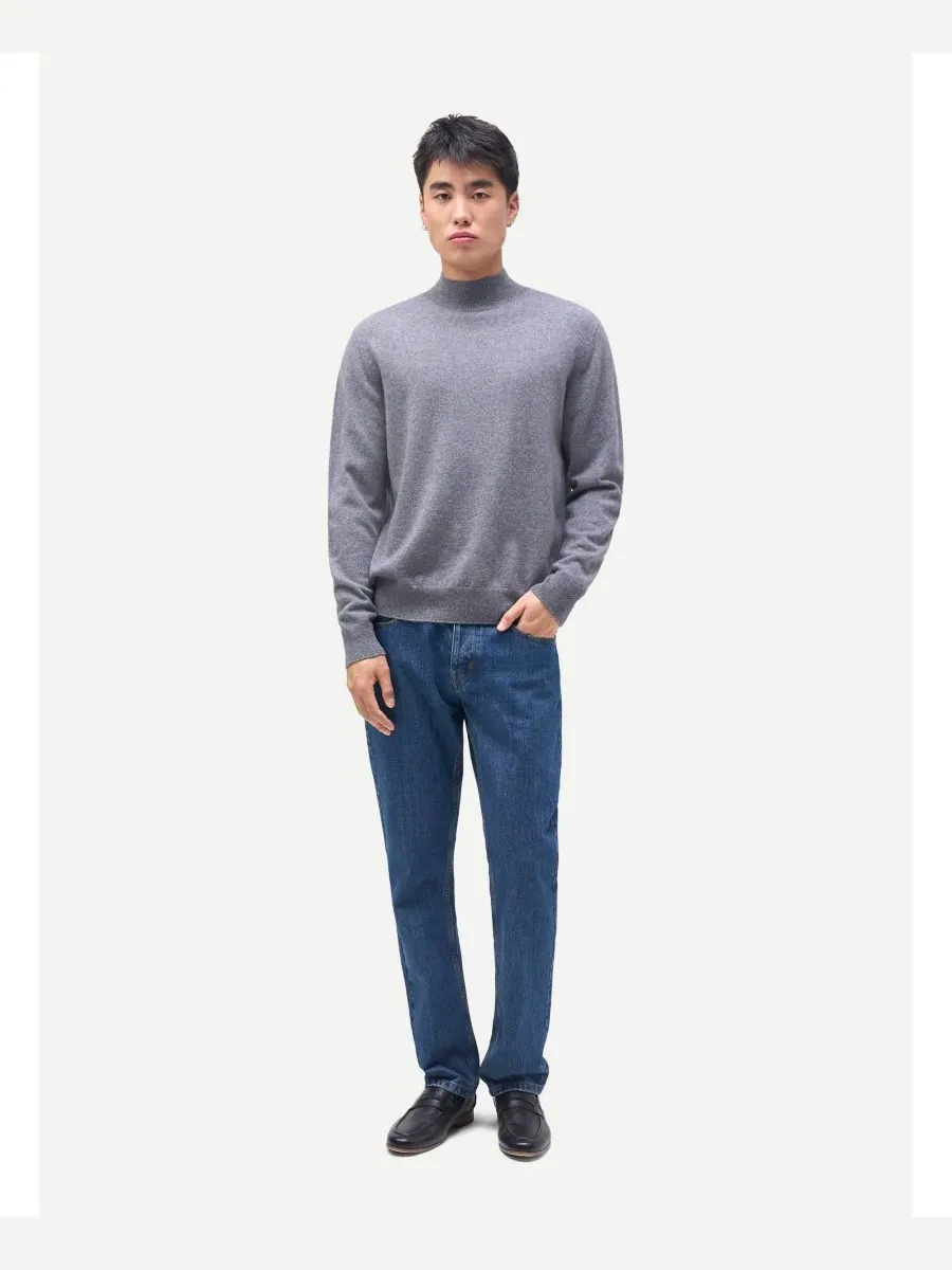 Мужской классический кашемировый свитер с высоким воротником Gobi Cashmere — изображение 4 из 5, нет цвета