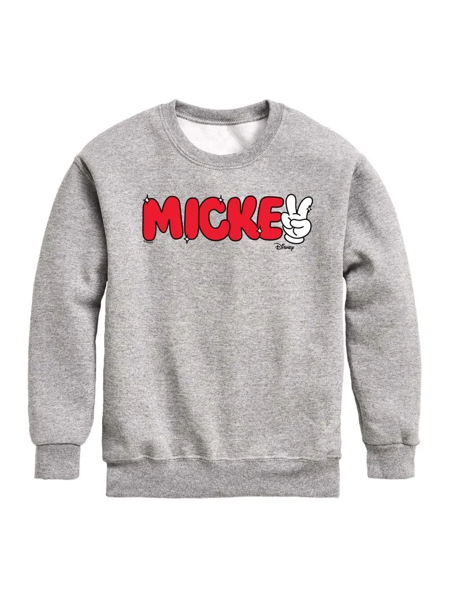Свитшот на молнии с длинным рукавом, модель Mickey Peace Sign Hybrid — изображение 1 из 3, приглушенный
