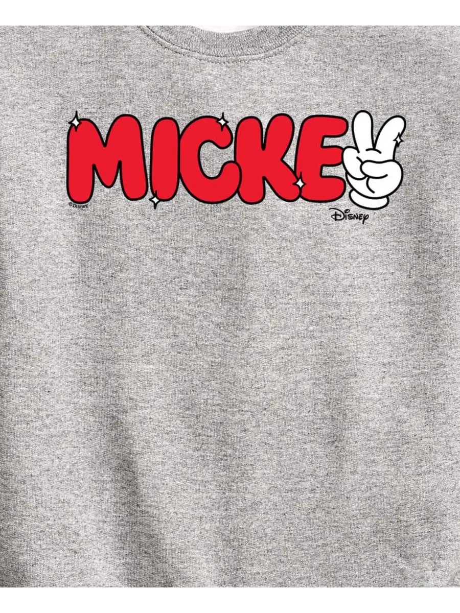 Свитшот на молнии с длинным рукавом, модель Mickey Peace Sign Hybrid — изображение 3 из 3, приглушенный