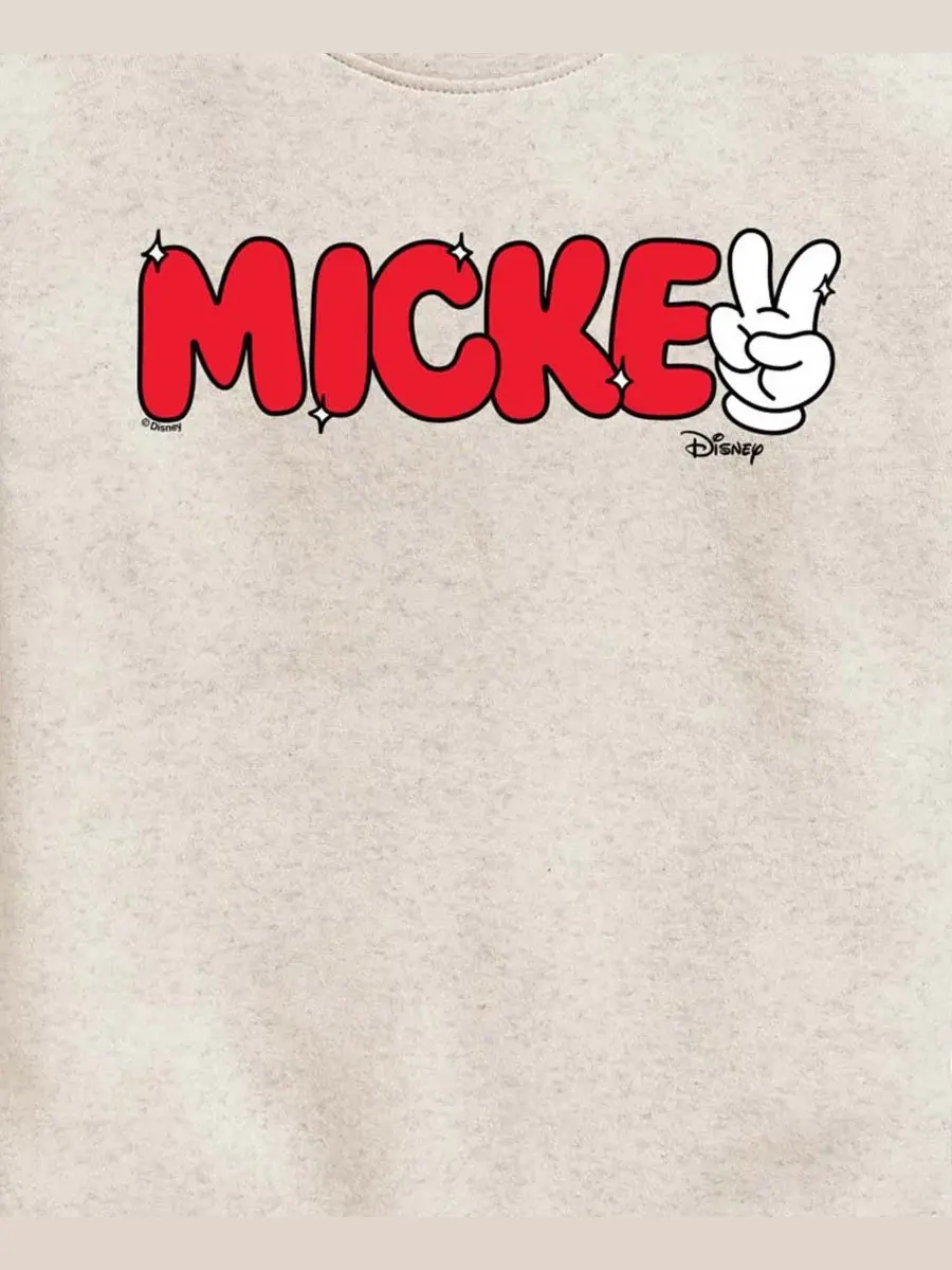 Свитшот с принтом Mickey Peace Sign Hybrid — изображение 3 из 3, прозрачный