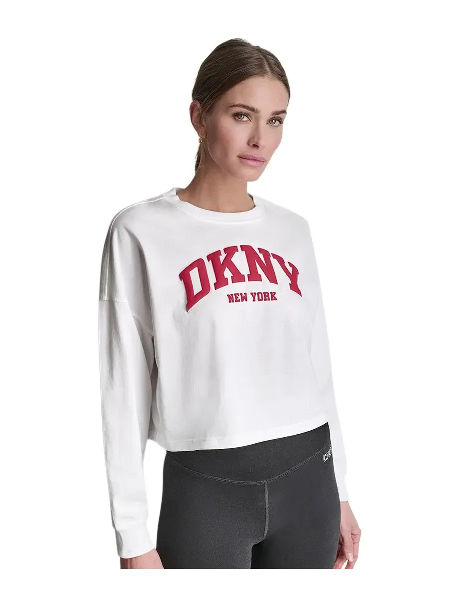 Футболка с длинным рукавом, с принтом DKNY Sport — изображение 4 из 5, белый