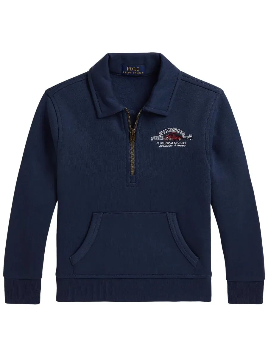 Свитшот с воротником и принтом Polo Sportsman Polo Ralph Lauren — изображение 1 из 3, темно-синий