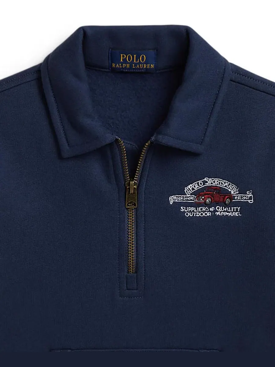 Свитшот с воротником и принтом Polo Sportsman Polo Ralph Lauren — изображение 3 из 3, темно-синий