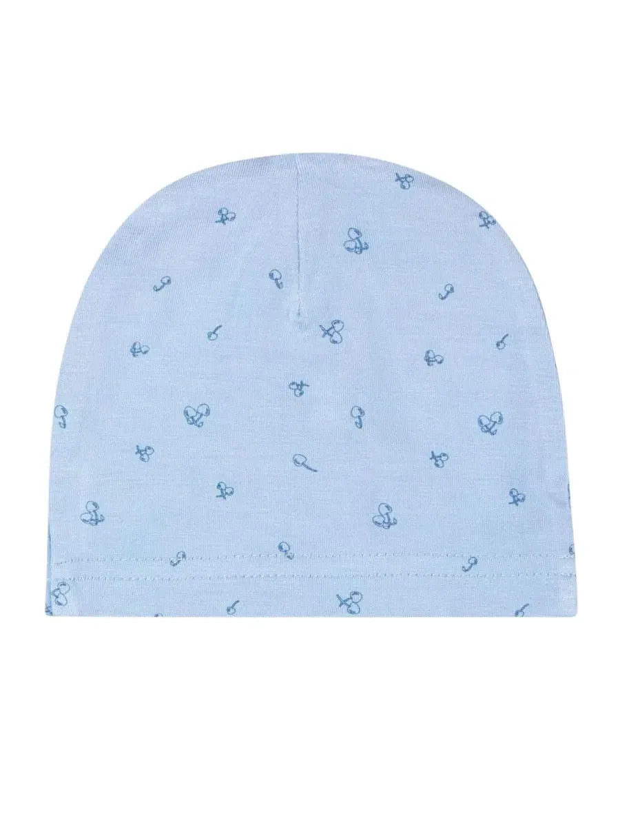 Детская шапка с принтом вишни Delightful Cherries Beanie MeMoi — изображение 1 из 3, синий