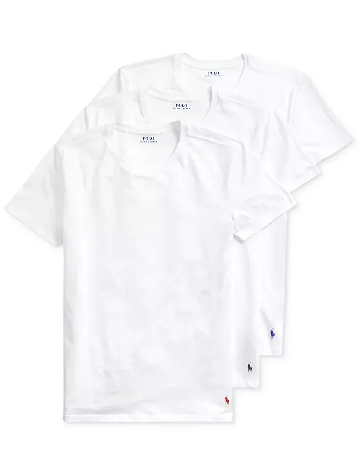 Мужские классические хлопковые майки-борцовки Slim-Fit, 3 шт Polo Ralph Lauren — изображение 1 из 3, белый